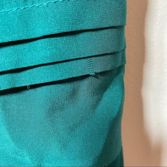 What Goes Around Comes Around Short Sleeve Green Silk Dress‎ M - Picture 9 of 12